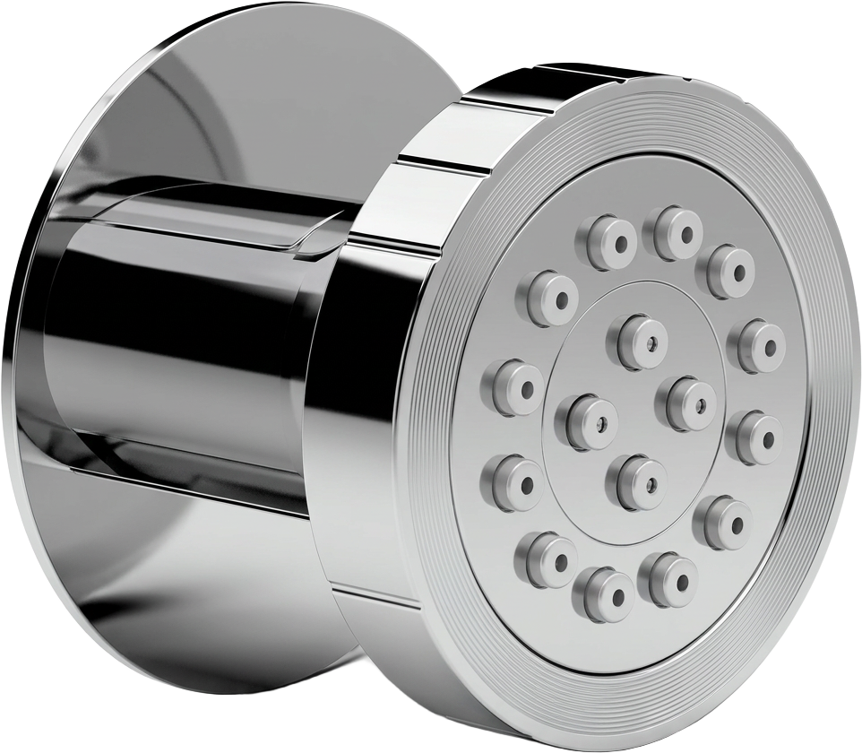 Round polished chrome body jet